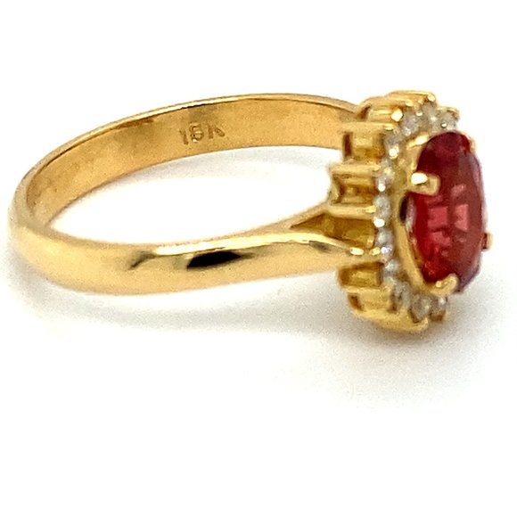 GIA Red Spinel 1.82ct Diamonds Solid 18K Gold Ring - Picture 3 of 8
